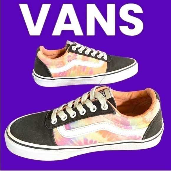 VANS pastel tie-dye in pink/peach. Low top. Women's size 7. Very good preowned! - Picture 3 of 12